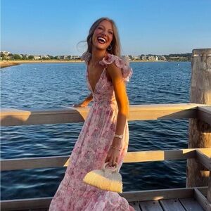 Floral Pink Maxi Dress